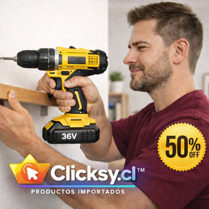 EasyDrill®: Taladro Inalámbrico + 2 Baterías + 22 Accesorios